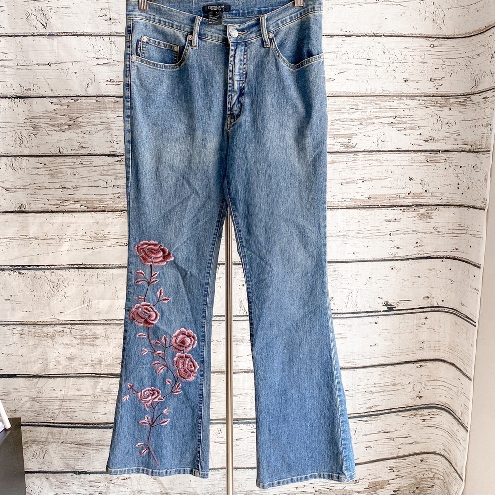 Karen Kane Lifestyle flare jeans with embroidery